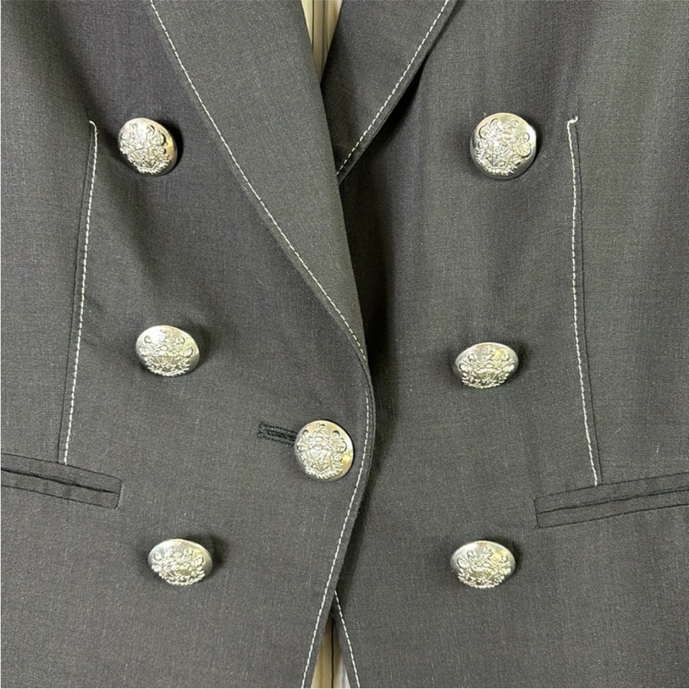 Veronica Beard Hastings Dickey Button Linen Blend Jacket Dark Navy Blue size 10 - Picture 10 of 16
